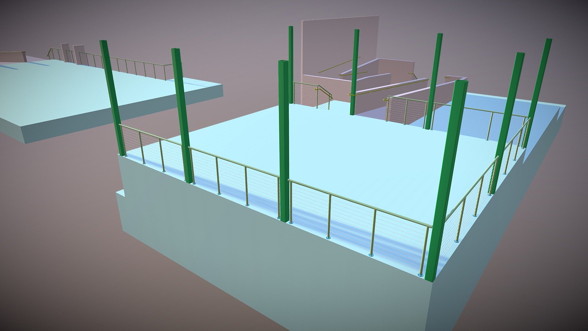 Cable Railing - Model - Crisci - Meadows - 2 - 3D model by JD Stairs ...