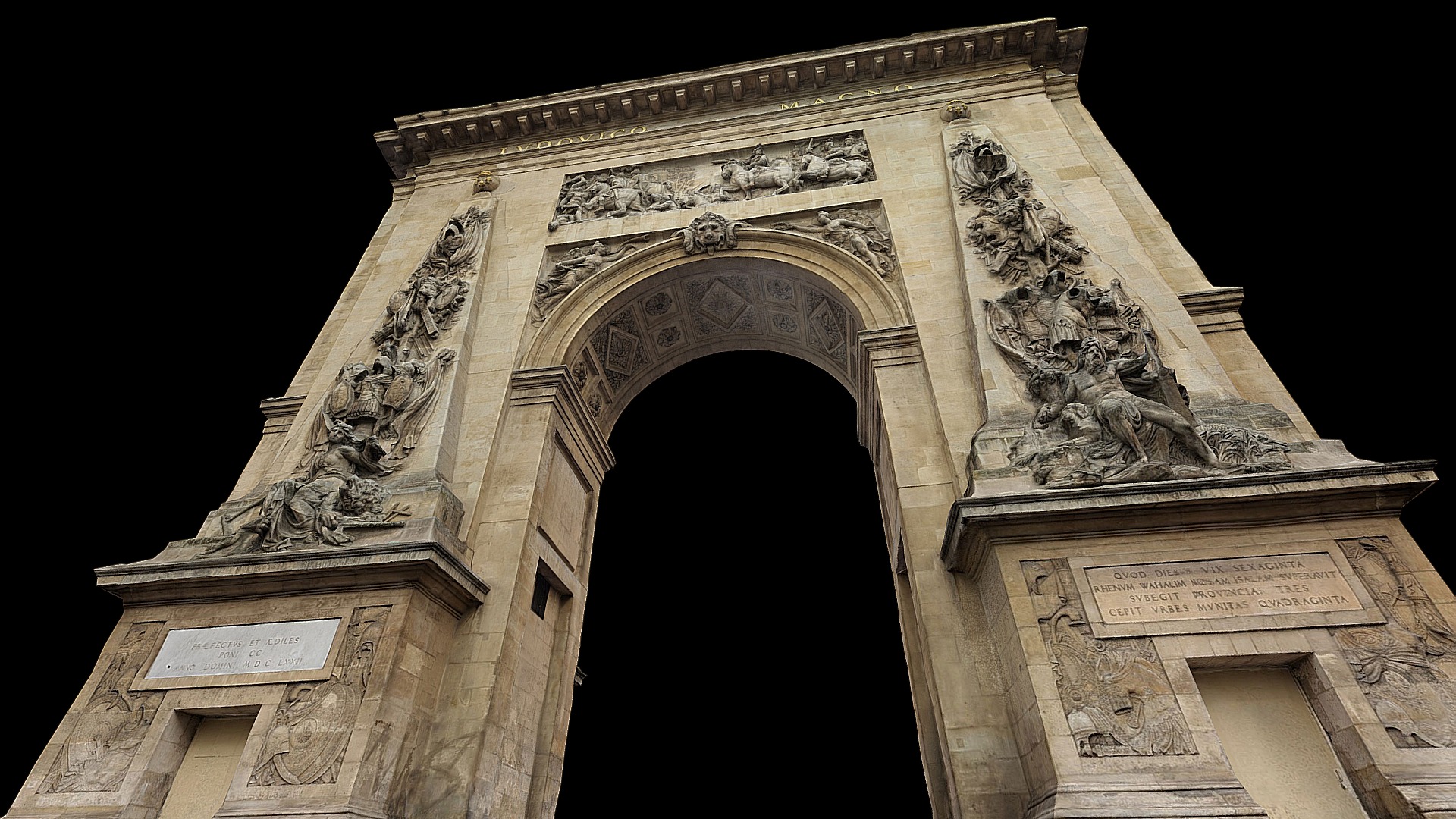 3D model Porte Saint-Denis - This is a 3D model of the Porte Saint-Denis. The 3D model is about a building with a large arched doorway.