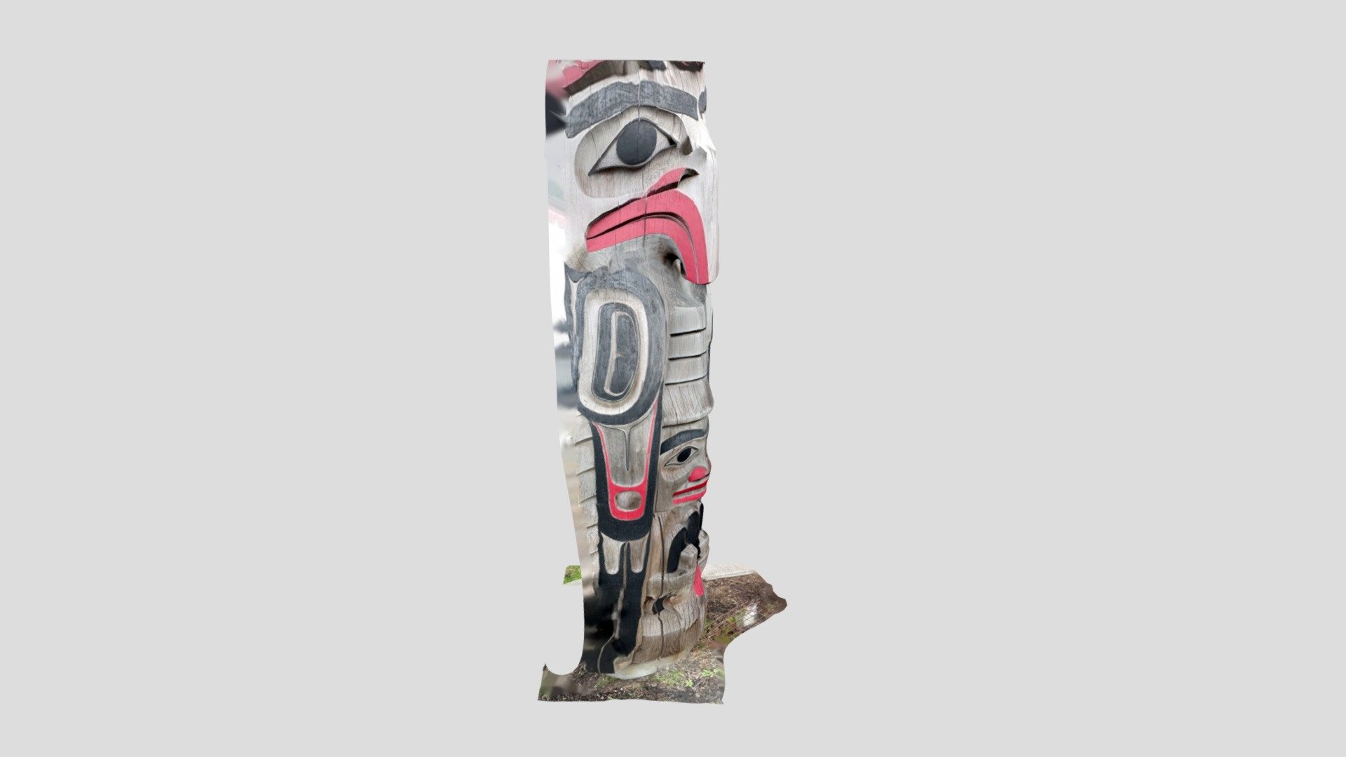 West coast Salish tribal totem — Sketchfab embed 3D viewer