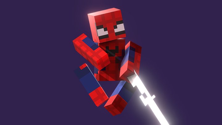 Minecraft Spider-Man 2 3D Model