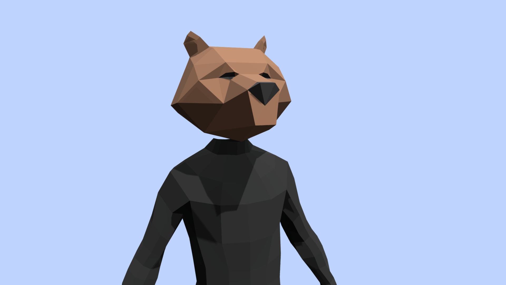 3D model Bear head mask - This is a 3D model of the Bear head mask. The 3D model is about a person wearing a mask.