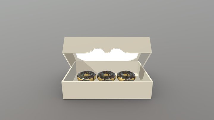 Donut Box 3D Model