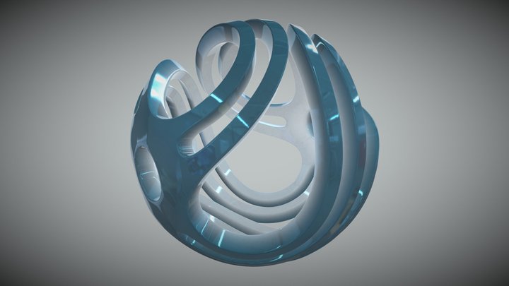 Abstract Twisted Ball 3D Model