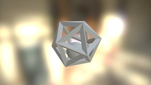 Icosahedron With Ball 3D Model