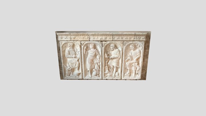 Bas relief - abbaye du mont Saint Michel 3D Model
