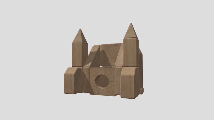 Block Castle 3D Model