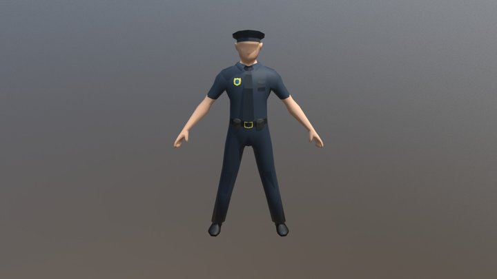 low poly police 3D Model