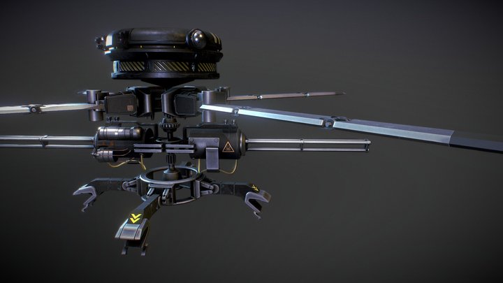 Combat Turret Drone FUZE 3D Model
