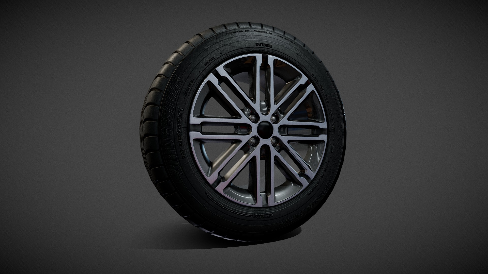 3D model Rin & Tyre - This is a 3D model of the Rin & Tyre. The 3D model is about a black and silver compass.