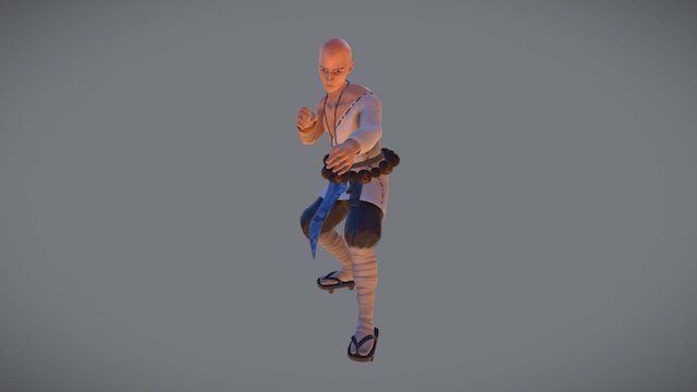 Ancient Chinese Wandering Monk 3D Model