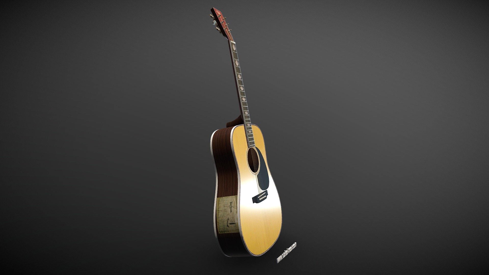 Martin D-45 with 1970 Carnegie Hall setlist - 3D model by Rusted Moon ...