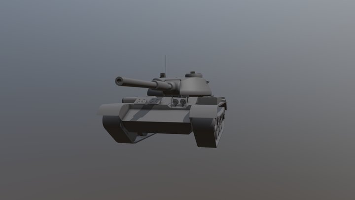 Red March T-48 medium tank 3D Model