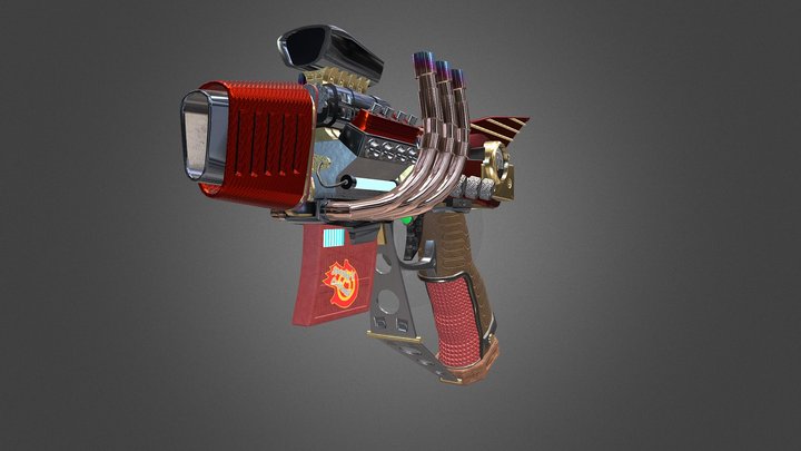 Hot Rod Gun 3D Model
