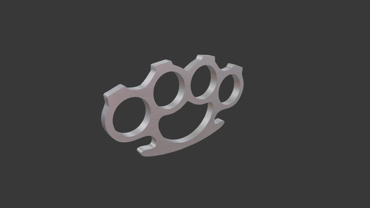 Free silver knuckle / Puño americano de plata 3D Model