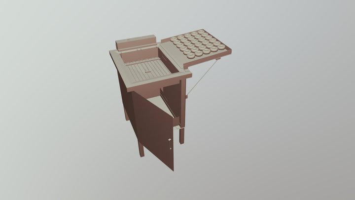 Maquina Freir Cuadrada Simple 3D Model