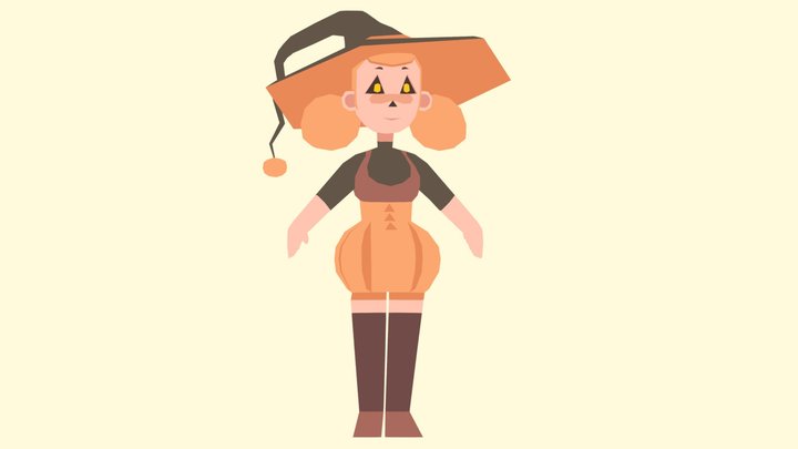 Pumpkin Witch 3D Model