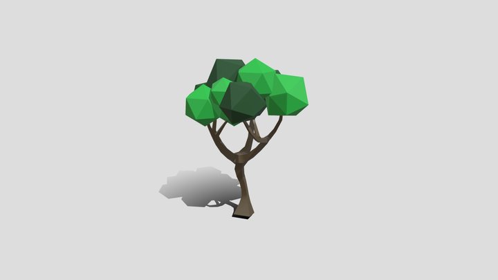 Low Poly Oak Tree 02 3D Model