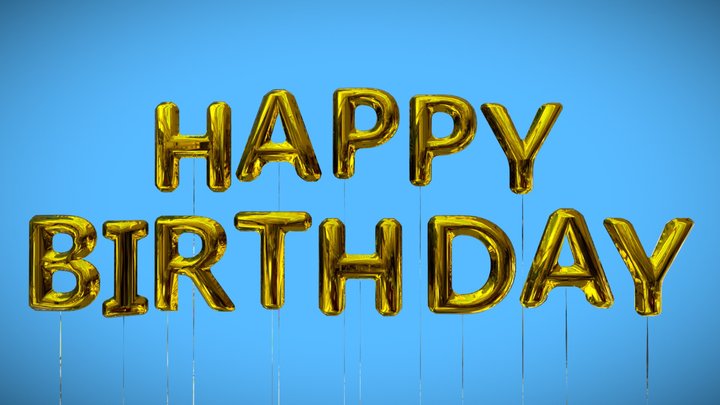 Birthday Balloons - Animated 3D Model