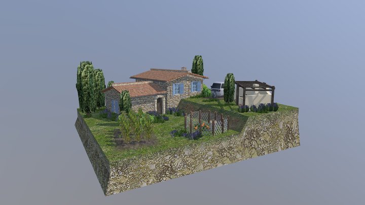 DAE Diorama retake - Small Farm 3D Model