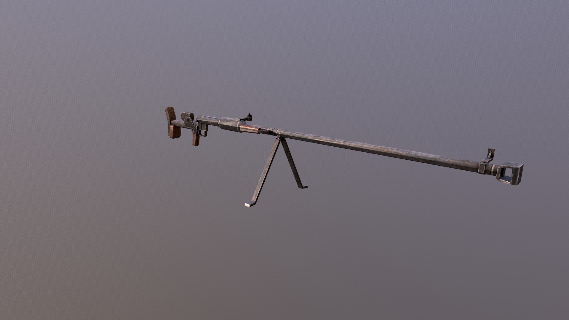 Russian Antitank rifle PTRD-1941, 14.5 mm, WWII - Download Free 3D ...