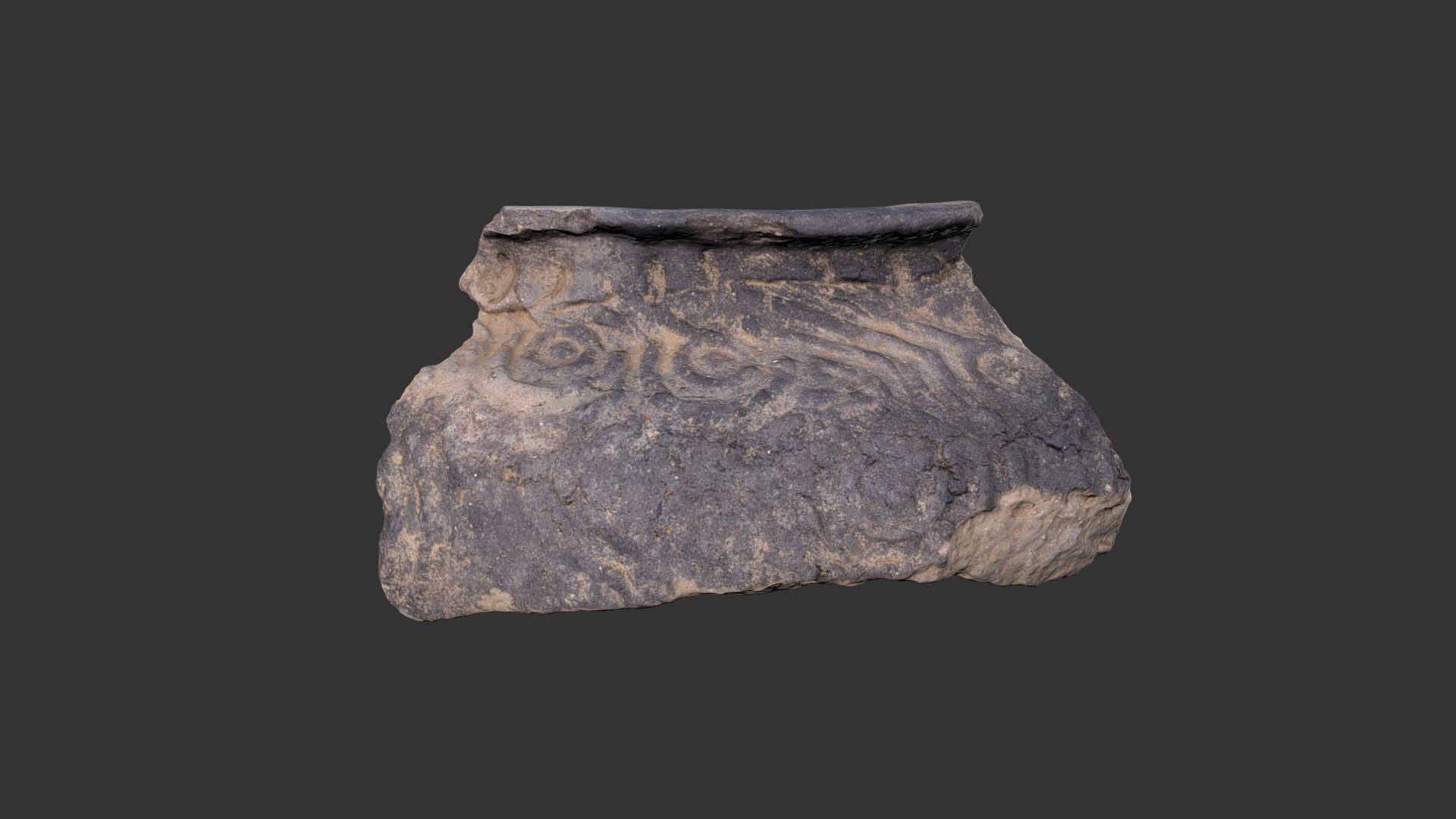Qualla Complicated Stamped Jar Rim (2156p97) — Sketchfab embed 3D viewer