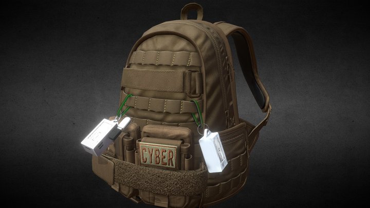 Hacker backpack. 3D Model