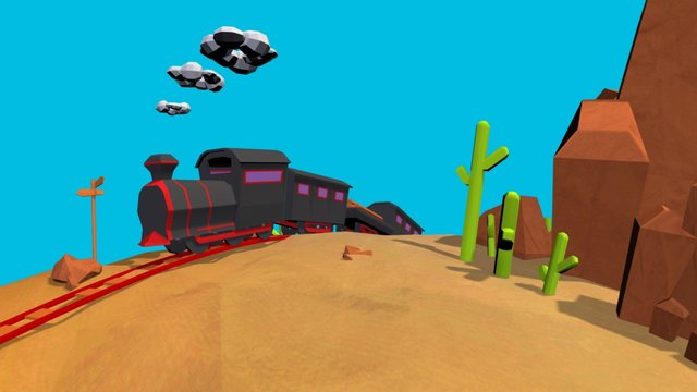 Train Lowpoly 3D Model