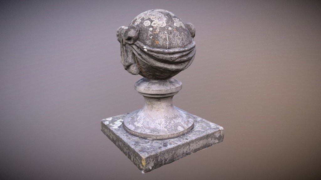 Stone ball on pillar