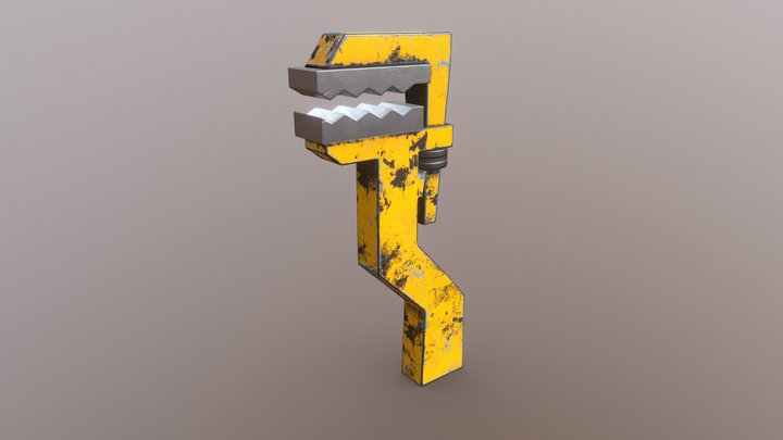 Stylized Pipe Wrench 3D Model