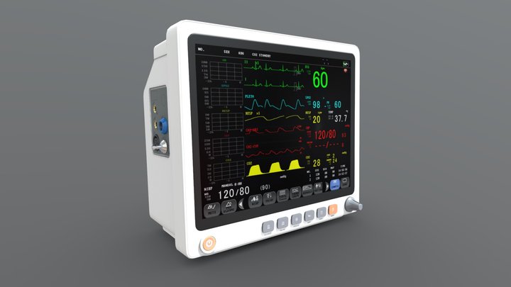Patient Monitor 3D Model
