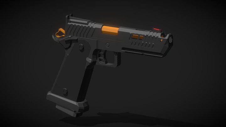 Low-Poly TTI Pit Viper Competition Handgun 3D Model