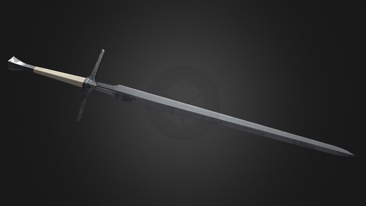 Silver Witcher Netflix Sword 3D Model