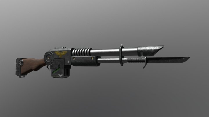 Warhammer 40,000 Lucius-Pattern No.98 Lasgun 3D Model