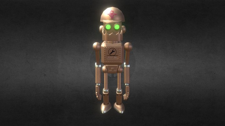 Toy lowpoly robot 3D Model
