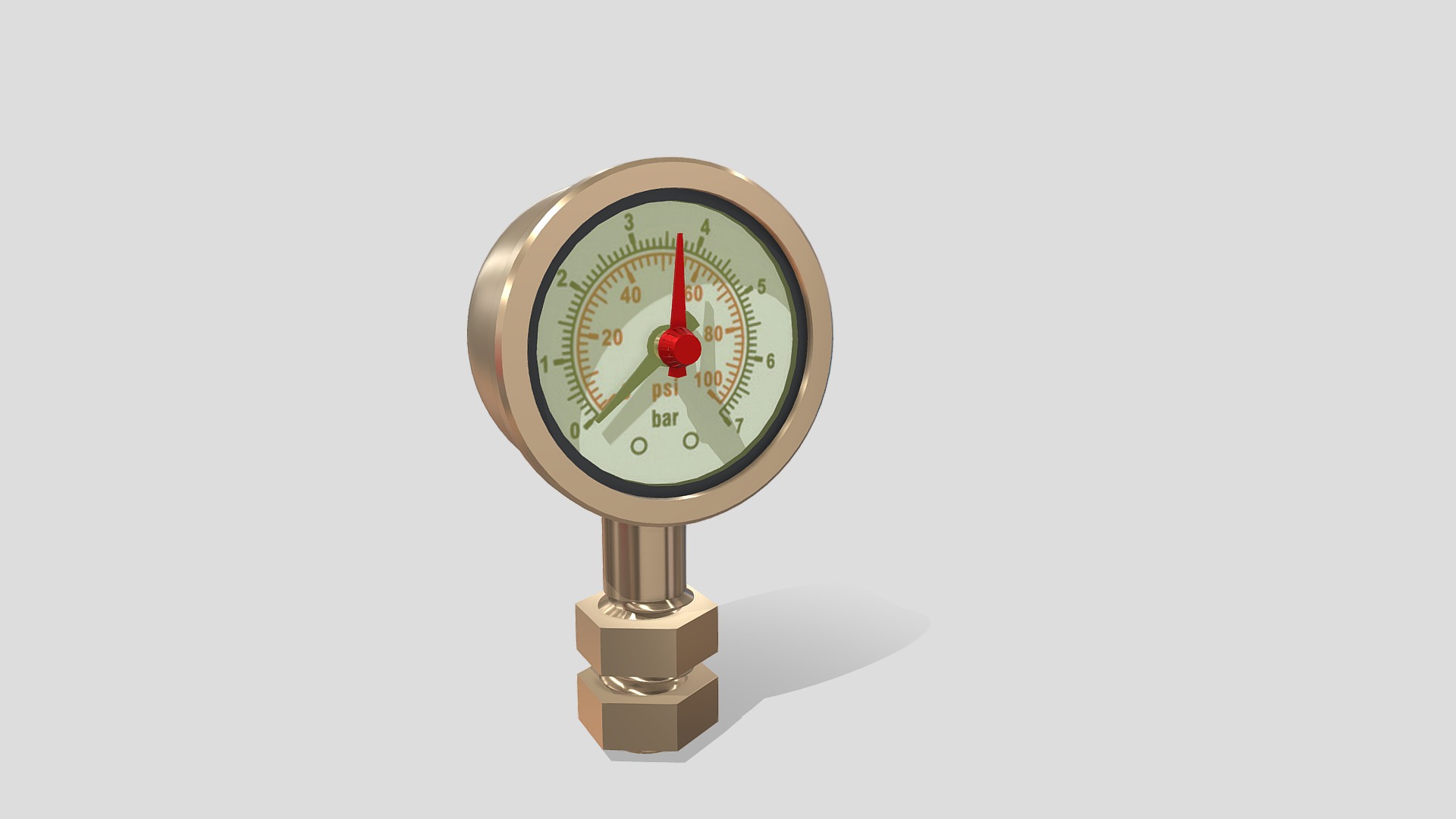 3D model Pressure Gauge - This is a 3D model of the Pressure Gauge. The 3D model is about a watch with a face.