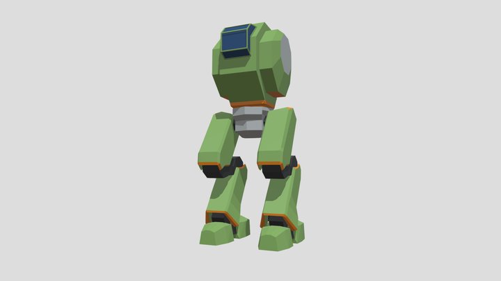 Low Poly Mech 3D Model