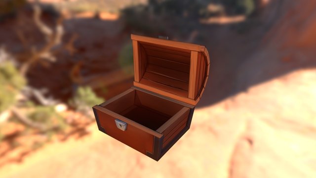 Wooden Treasure Box 3D Model