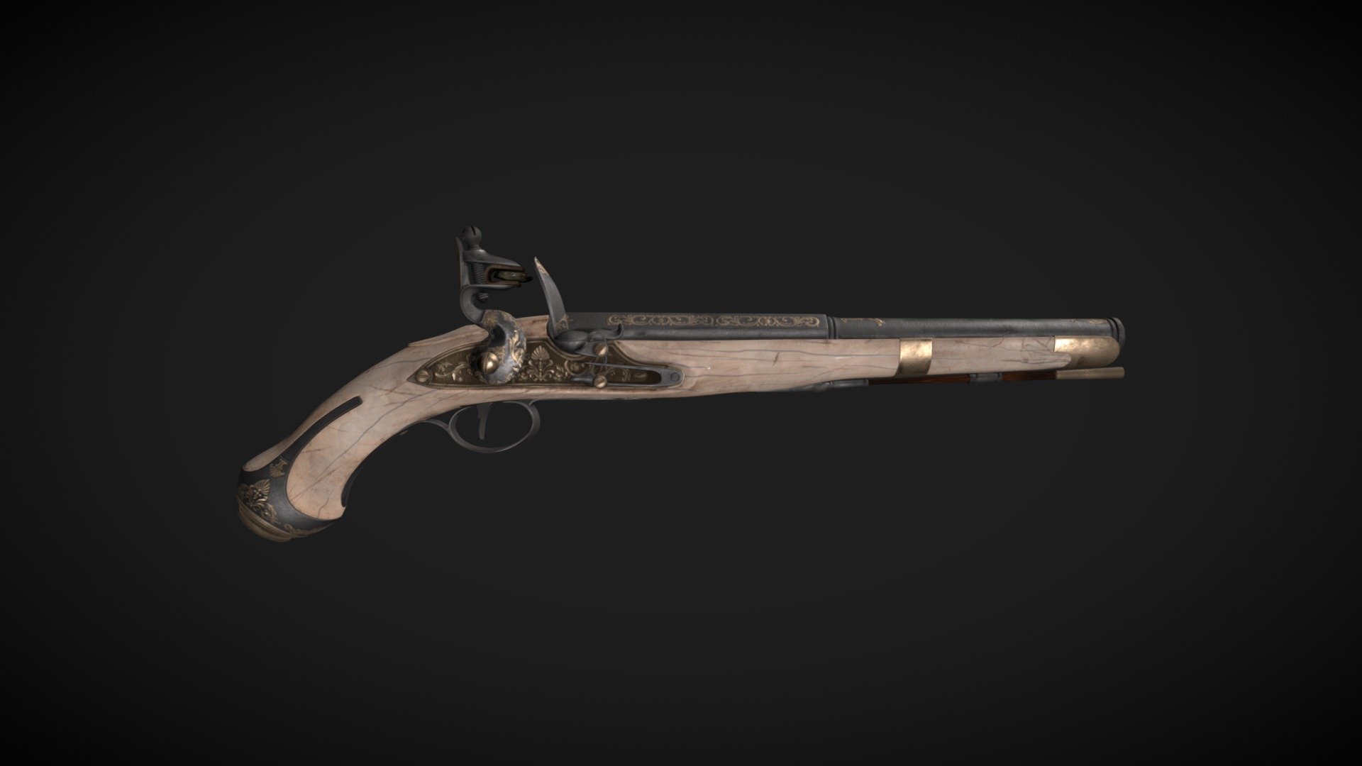 Flintlock Ottoman Ivory - 3D model by Manuel.Cognata [90b648b] - Sketchfab