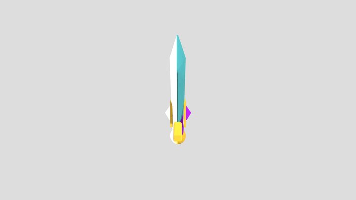 Low poly Cartoon Type Sword 3D Model