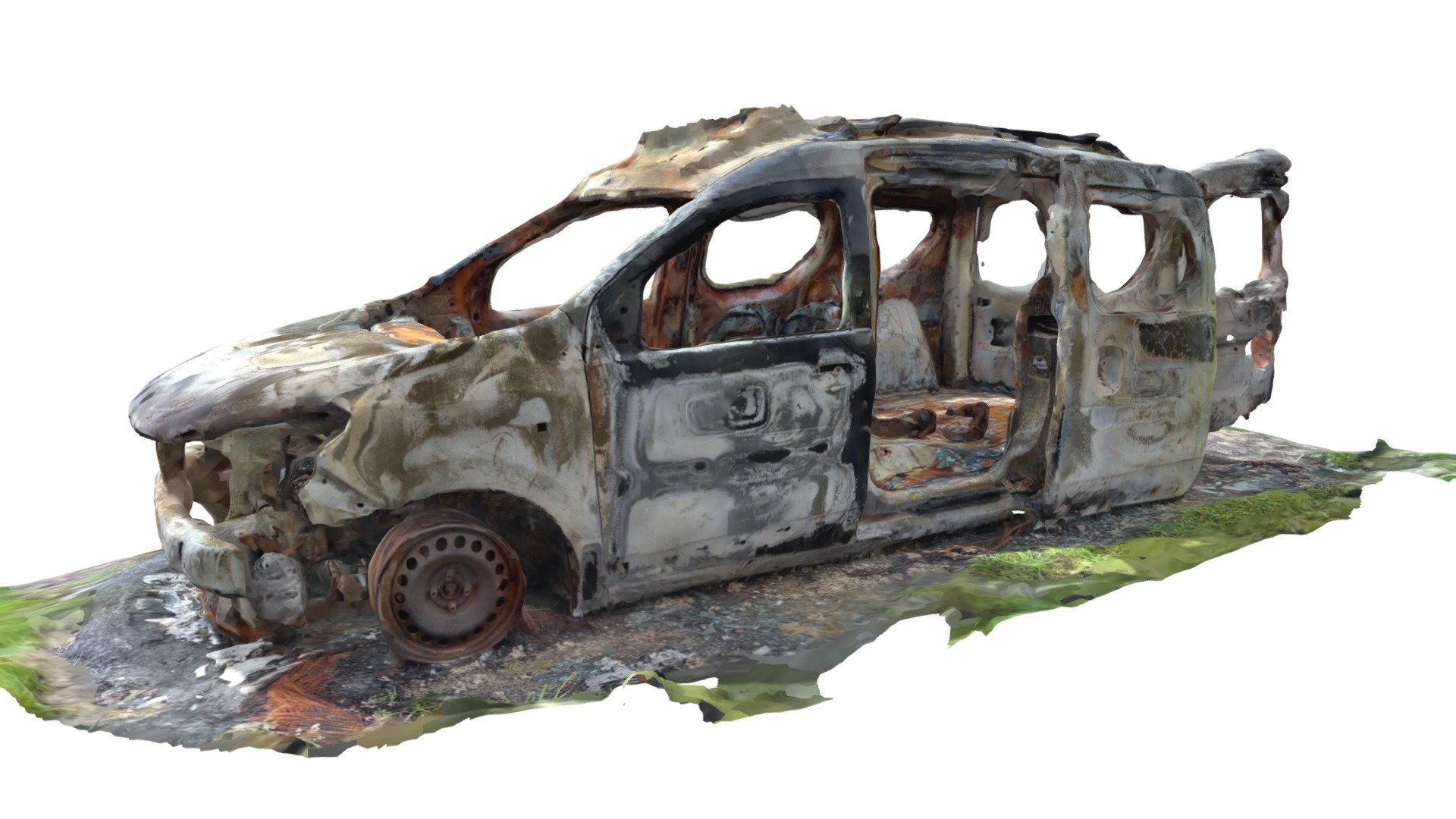 burnt car