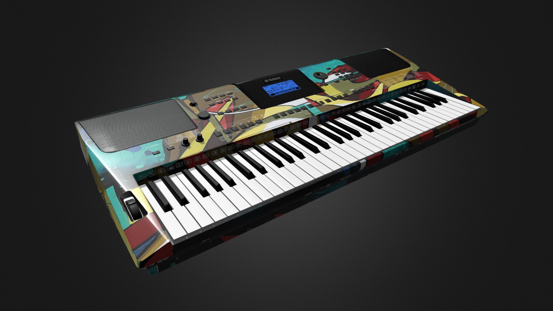 3D model YAMAHA PSR-E453 Street Art Edition - This is a 3D model of the YAMAHA PSR-E453 Street Art Edition. The 3D model is about a close-up of a computer chip.