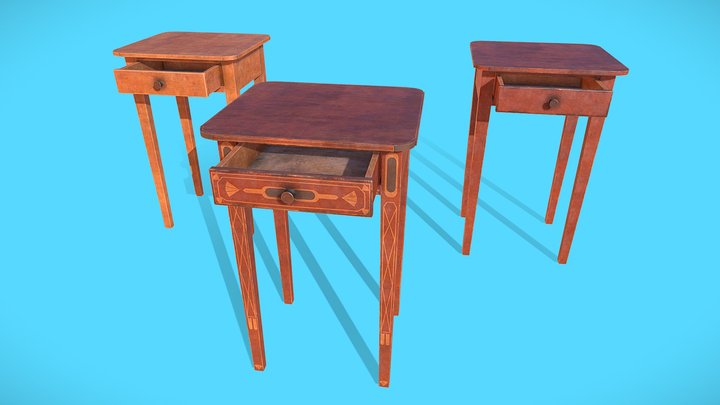 1800s Drawer Stand Tables 3D Model