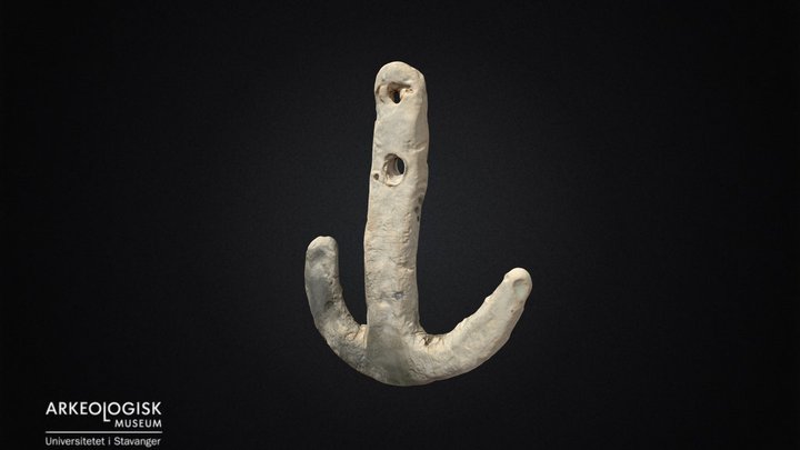 Log anchor pendant in lead.