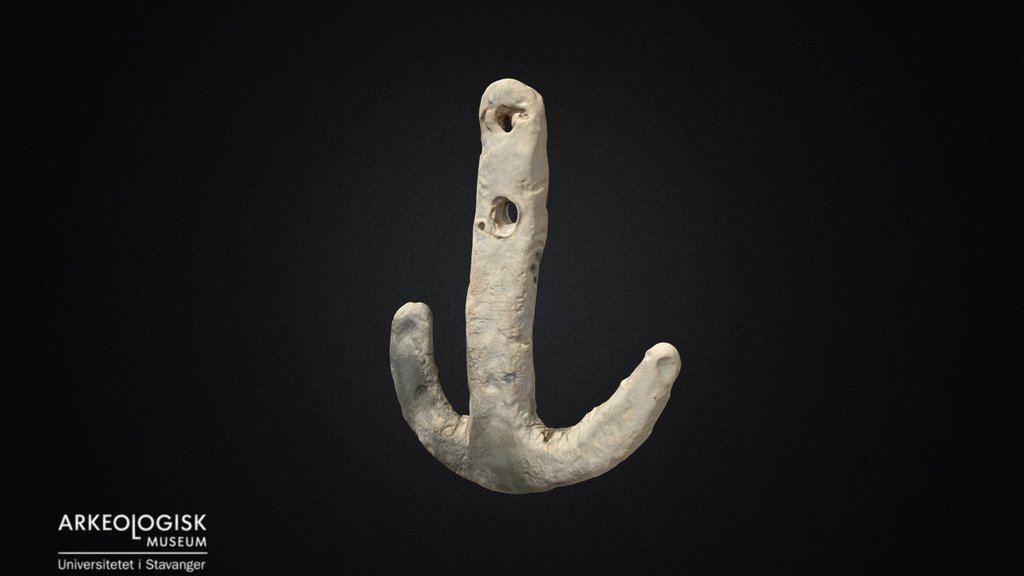Log anchor pendant in lead.