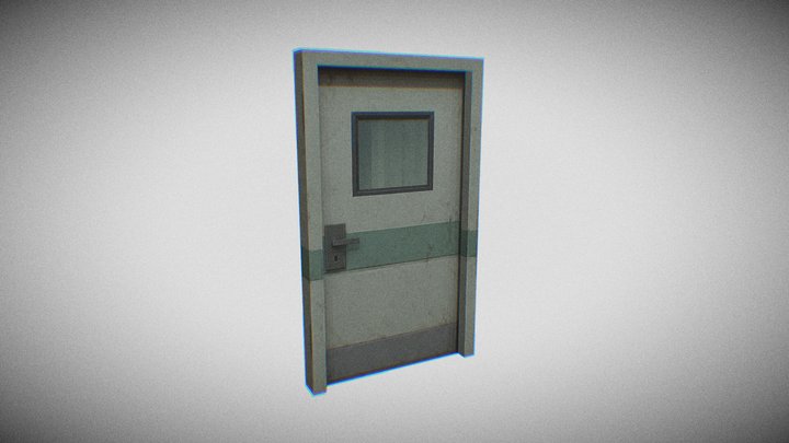 PSX Hospital Door – Low Poly Medical Room Door – Modello 3D gratuito STL