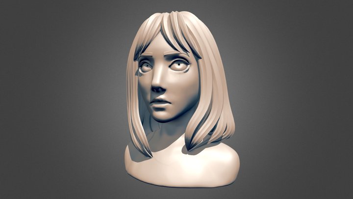 Stylized Female Head Study 3D Model