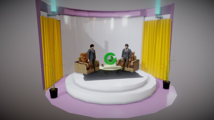 Talk Show Stage 3D Model