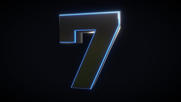 3D Number - 7 (SEVEN) – Kostenloses 3D-Modell STL