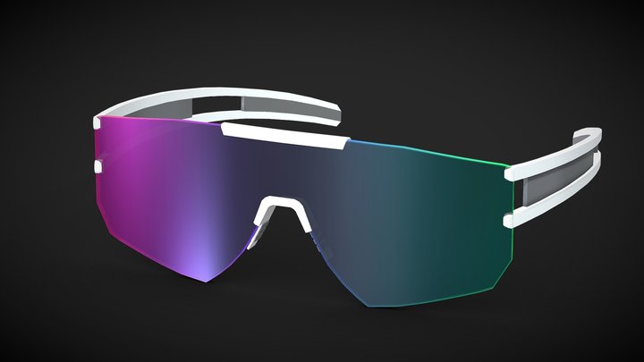 Oakley Radar / Full Rim Sunglasses - low poly 3D Model