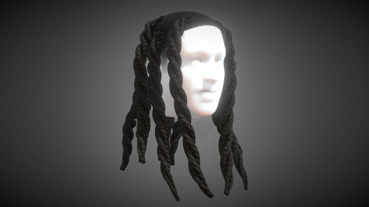 Large Braided Dreads 3D Model